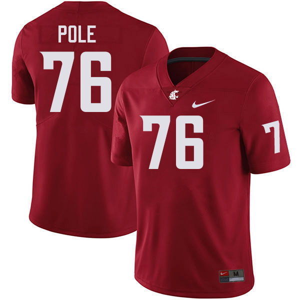 Men #76 Esa Pole Washington State Cougars College Football Jerseys Stitched-Crimson